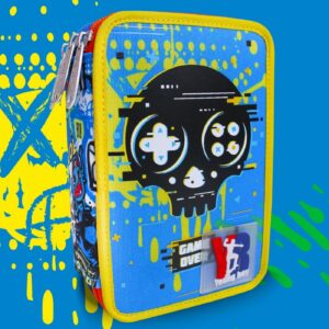ASTUCCIO 3ZIP YOUNG PEOPLE - SKULL AZZURRO